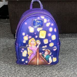 Loungefly Purple Gold Disney Rapunzel Lantern Mini Backpack Tag